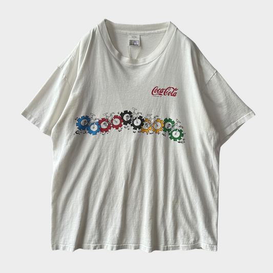 90's Coca-Cola 1990 WORLD MOUNTAIN BIKE CHAMPIONSHIPS コーラ Tシャツ 白 (XL)/B2181T-SO