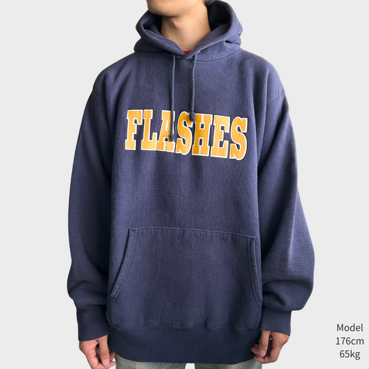 90's  CAMBER  リバースウィーブタイプ FLASHES パーカー フーディー ネイビー XL /B0695R-SO