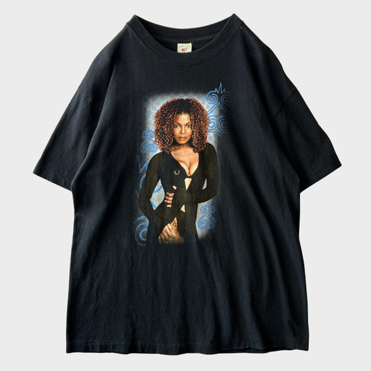 90's Janet Jackson ジャネット・ジャクソン The Velvet Rope World Tour 1998 ツアーTシャツ 黒（L)/C0787T-SO