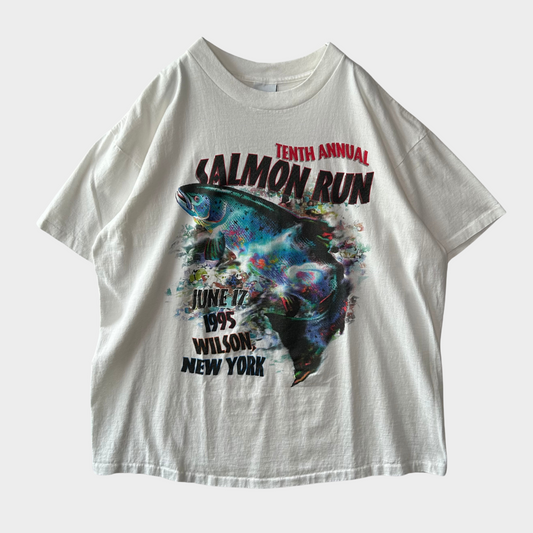 90's CYRK サーモンラン 1995 イベント Tシャツ 白 (XL)/B2046T-SO