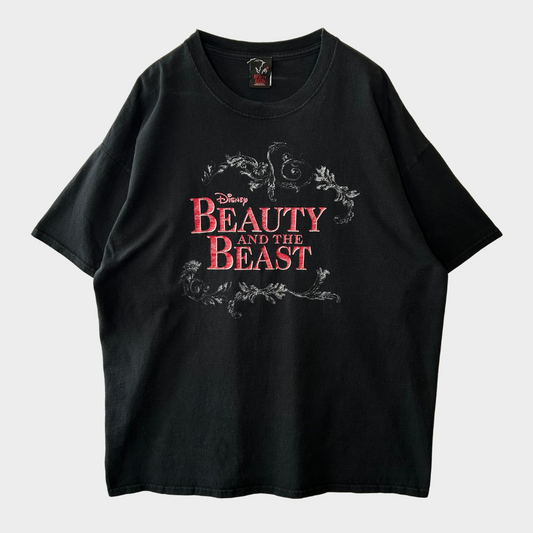 00's Beauty And The Beast "美女と野獣” ディズニーTシャツ 黒 (XL)/B2663T-SO
