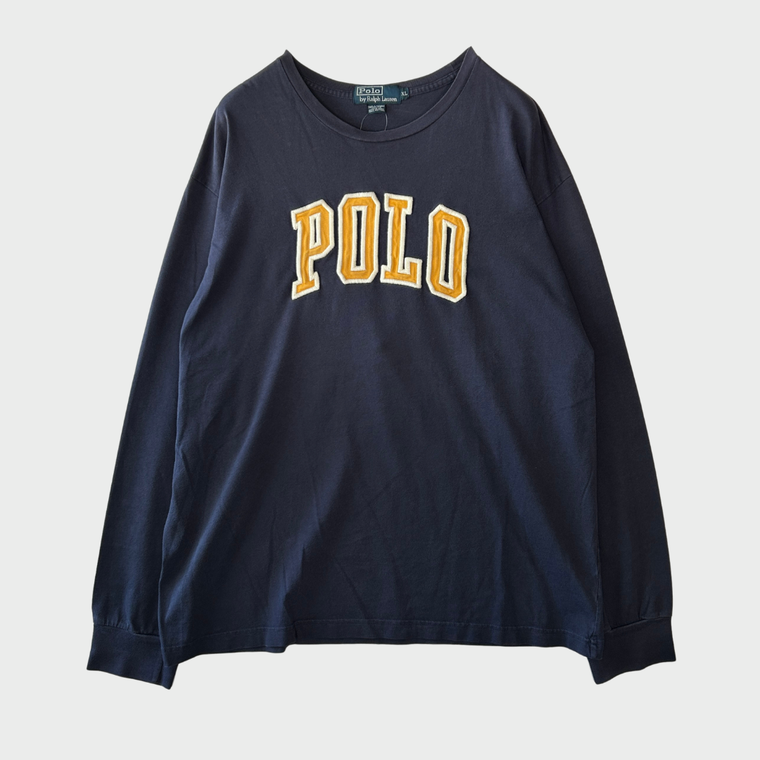 90's Polo Ralph Lauren ”POLO” ロンT ネイビー(XL)/B1989T-SO
