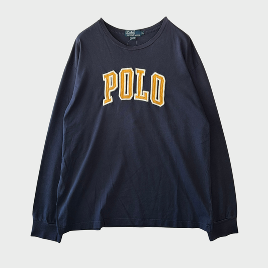90's Polo Ralph Lauren ”POLO” ロンT ネイビー(XL)/B1989T-SO