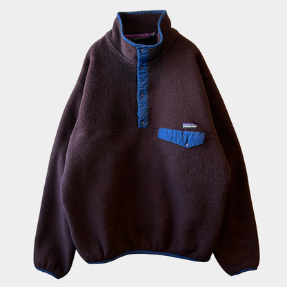 90's Patagonia パタゴニア スナップT ビターチョコ×サファイア (L)/C0098F-SO