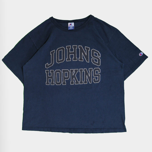 90's Champion JOHNS HOPKINS ガレッジTシャツ 紺 (XL)/A3822T-SO