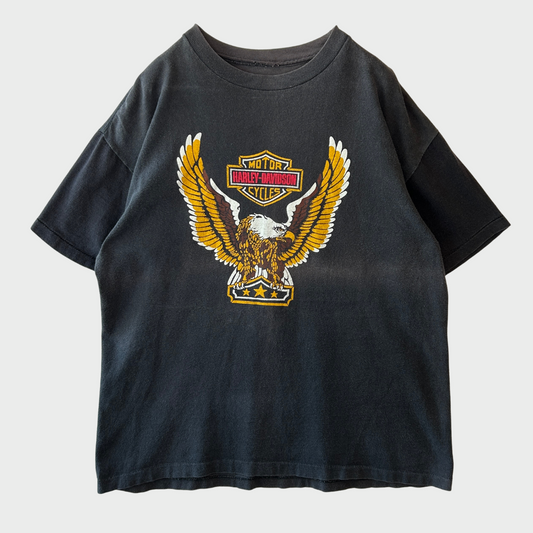 90's Harley-Davidson イーグル プリントTシャツ 黒 (サイズ不明)/A6960T-SO