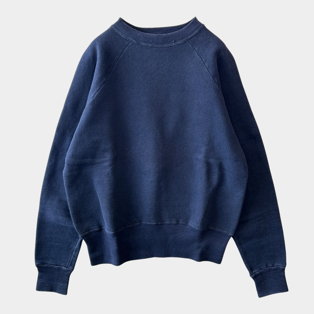 60's Sears シアーズ ブランクスウェット ラグラン 綿100 ネイビー(L)/AA5833S-SO