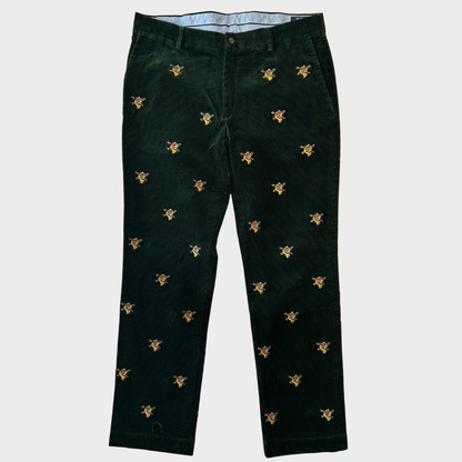 00's POLO Ralph Lauren ラルフローレン アニマル柄 コーデュロイパンツ 緑 (38×34)/A4914P-SO