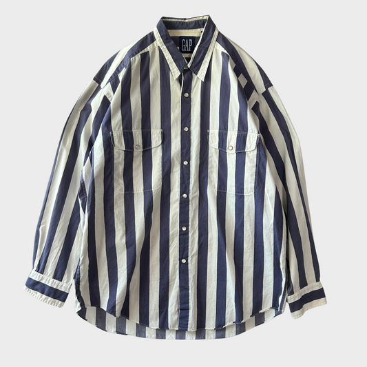 90's GAP ボールドストライプシャツ (L)/B0215SH-SO