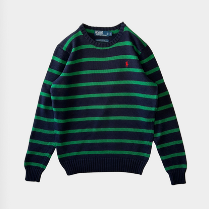 Polo by Ralph Lauren ラルフ ローレン コットンニット ボーダー 緑・紺 (S)/B1496K-SO