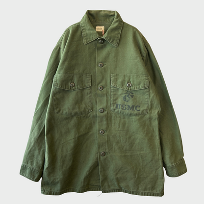 70's USMC ユーティリティーシャツ ステンシル OG 107 (15 1/2 ×31)/A7673SH-SO