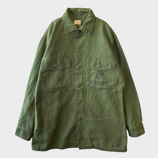 70's USMC ユーティリティーシャツ ステンシル OG 107 (15 1/2 ×31)/A7673SH-SO