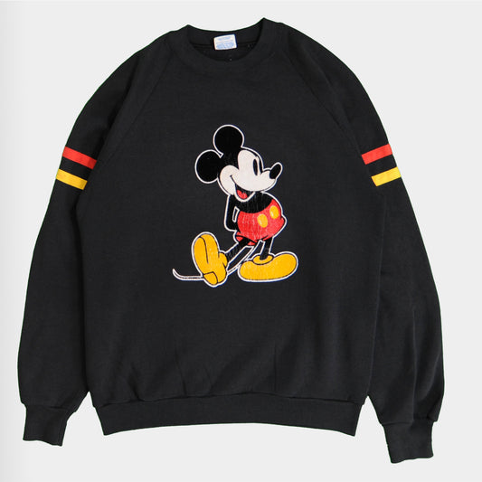 80's Disney ミッキー スウェット 黒 (L)/A2248S-SO