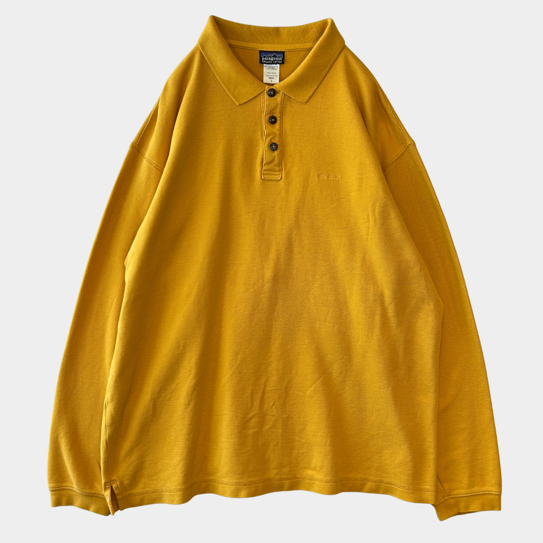 00's Patagonia パタゴニア 長袖ポロシャツ マスタード(L)/C0925SH-SO