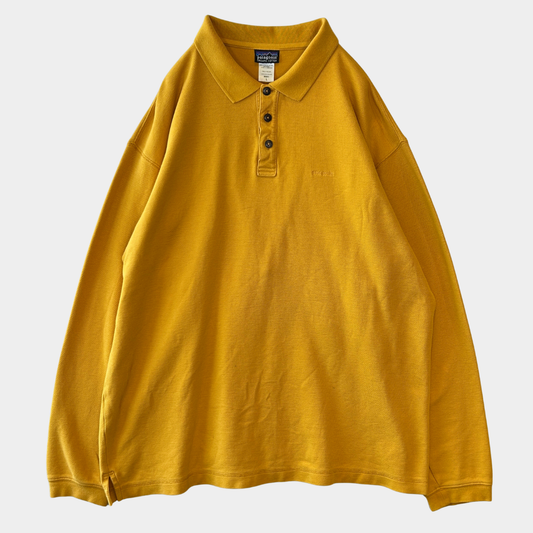 00's Patagonia パタゴニア 長袖ポロシャツ マスタード(L)/C0925SH-SO
