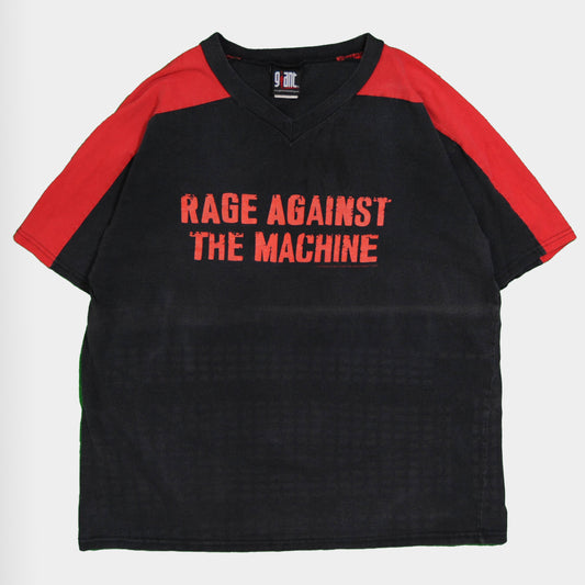 90's RAGE AGAINST THE MACHINE VネックTシャツ (XL)/A3073T-S