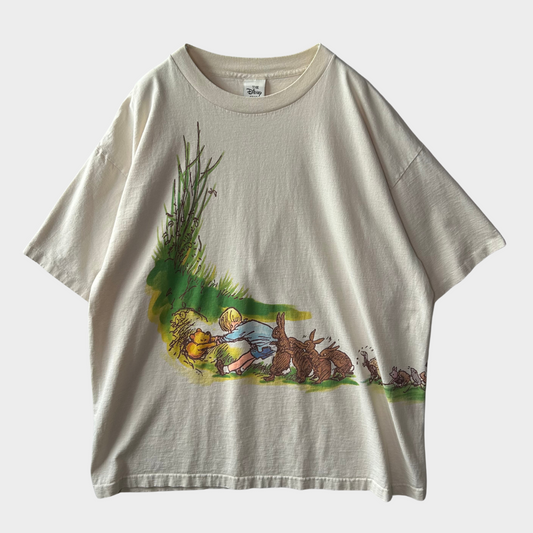 90's Disney くまのプーさん キャラクター Tシャツ 白 (サイズ不明)/B2155T-SO