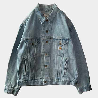80's~ Carhartt カーハート デニムジャケット 青 (XL)/B3397J-SO