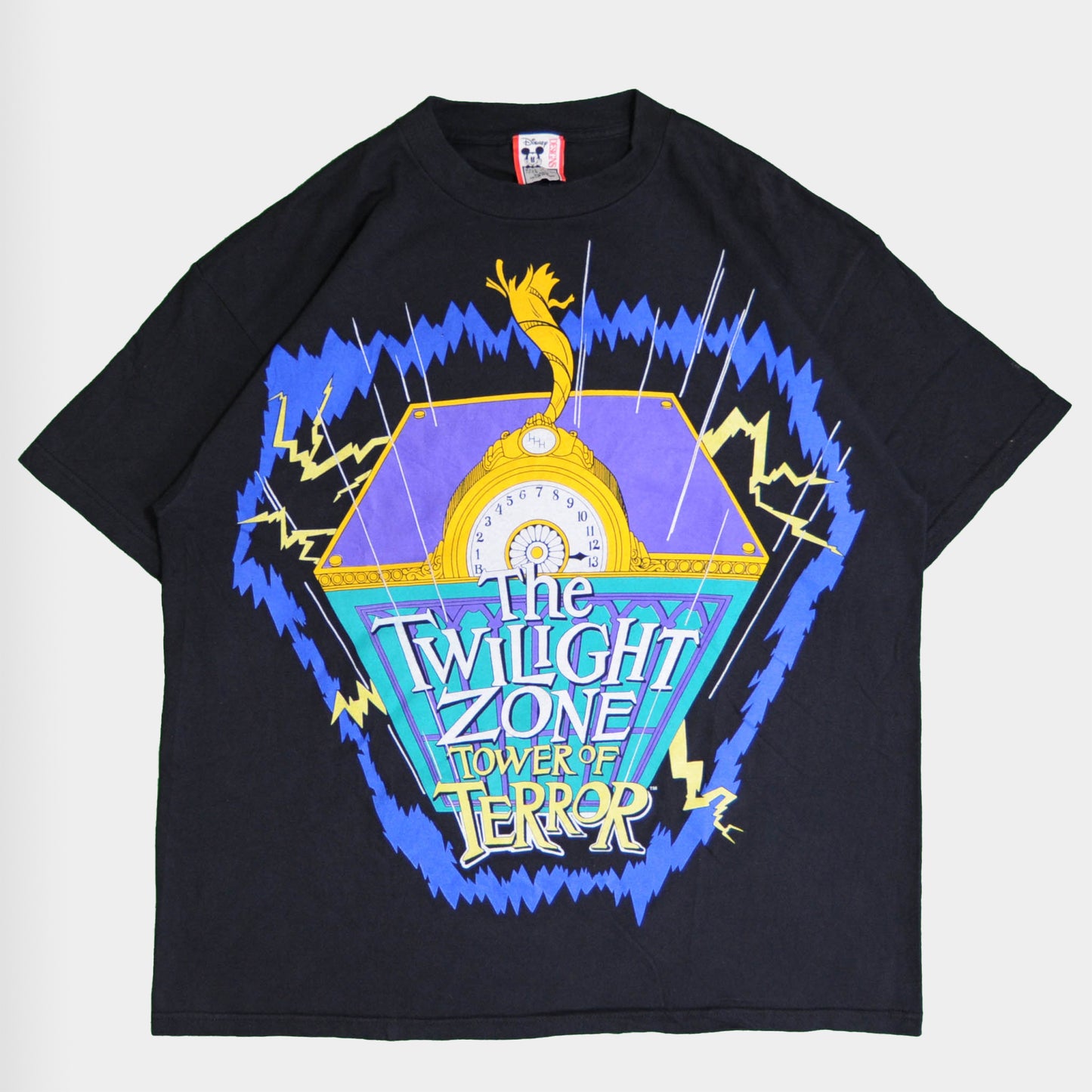 90's Disney Tower Of Terror アトラクションTシャツ 黒(XL)/A3966T-SO