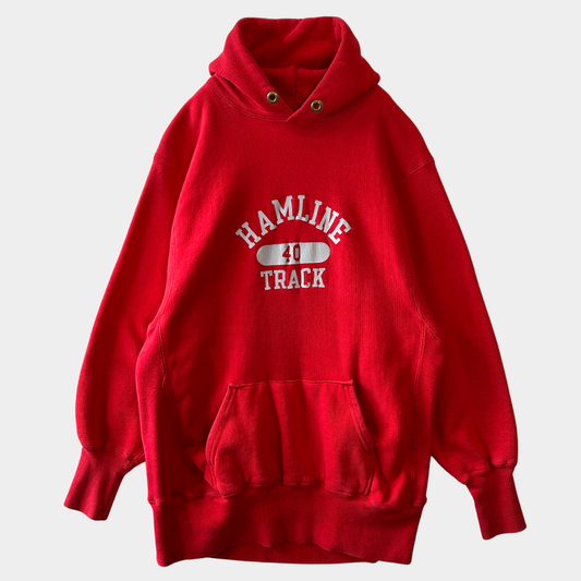 70's Champion Reverse Weave リバースウィーブ 単色タグ ３段プリント スウェットフーディー パーカー (L)/C1091R-SO