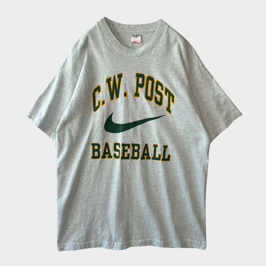 90's Fruit Of The Loom NIKE C.W.POST BASEBALL カレッジTシャツ 白 (XL)/B1947T-SO
