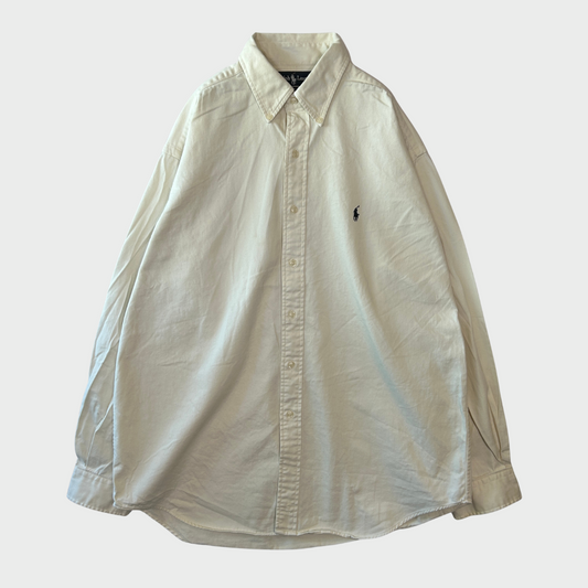 00's Ralph Lauren ラルフローレン 無地シャツ 白 (L)/A7926S-SO