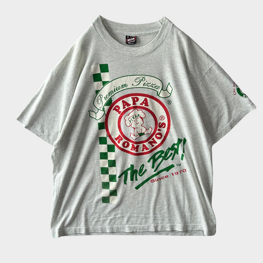 90's PAPA ROMANOS 企業Tシャツ白(XL)/A2967T-SO