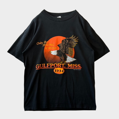 90's DUTCH TEES ガルフポート イーグル Tシャツ 黒 (L)/S6433T-SO