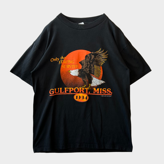 90's DUTCH TEES ガルフポート イーグル Tシャツ 黒 (L)/S6433T-SO