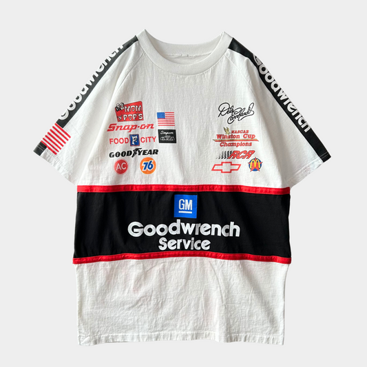 90's Nascar Dale Earnhardt デイル・アーンハート Tシャツ Goodwrench Service 白/B1974T-SO