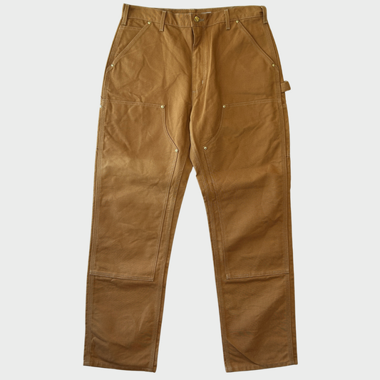 00's Carhartt ダブルニー ワークパンツ B01 BRN Made in USA(36×32)/A8301P-SO