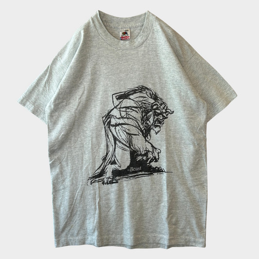 90's FRUIT OF THE LOOM 美女と野獣 アダム王子 ディズニーTシャツ 白 (L)/B2144T-SO