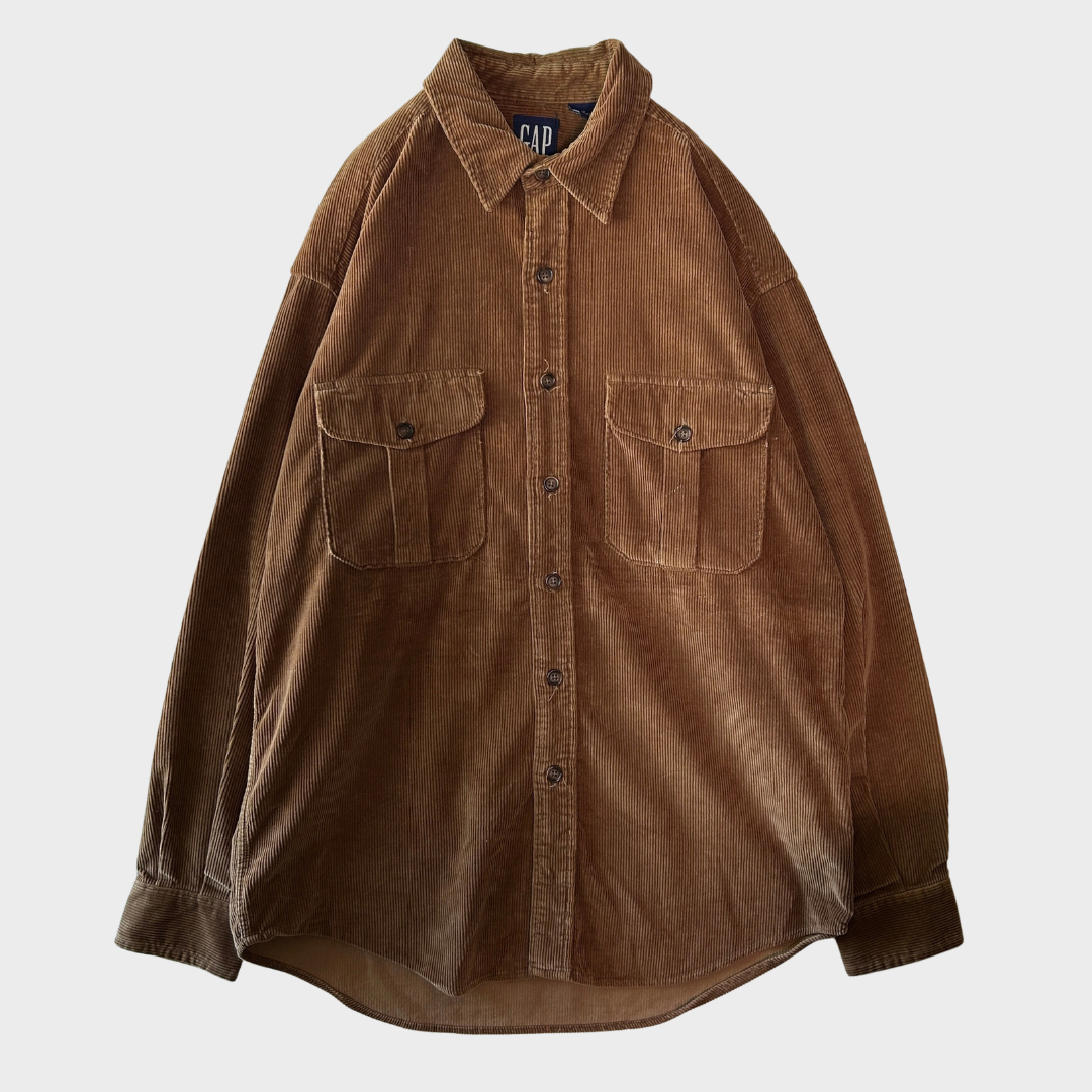 90's GAP ギャップ コーデュロイシャツ ブラウン(M)/B4188SH-SO