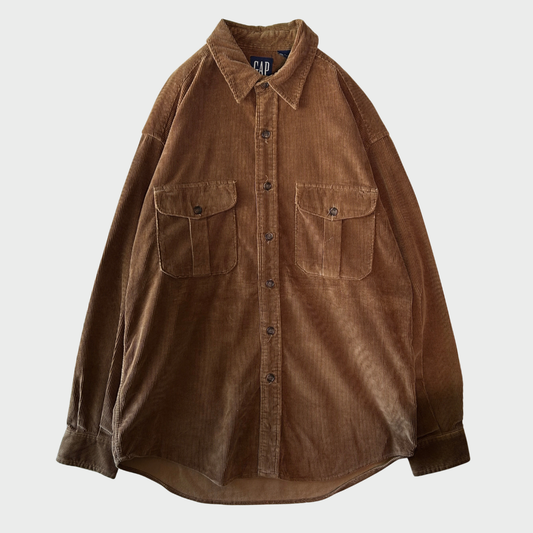 90's GAP ギャップ コーデュロイシャツ ブラウン(M)/B4188SH-SO