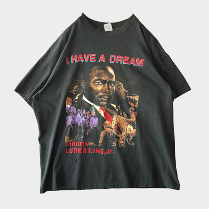 90's MARTIN LUTHER KING,Jr. "I HAVE ADREAM" キング牧師 Tシャツ 黒 (サイズ不明)/B2575T-SO