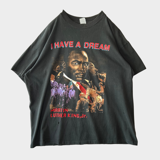 90's MARTIN LUTHER KING,Jr. "I HAVE ADREAM" キング牧師 Tシャツ 黒 (サイズ不明)/B2575T-SO