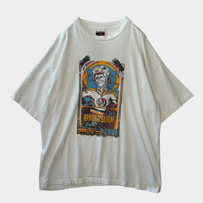 90's SIGNAL SPORT Grateful Dead ARNOLD SLICK Tシャツ デッドスカル 白(サイズ不明)/A6502T-SO