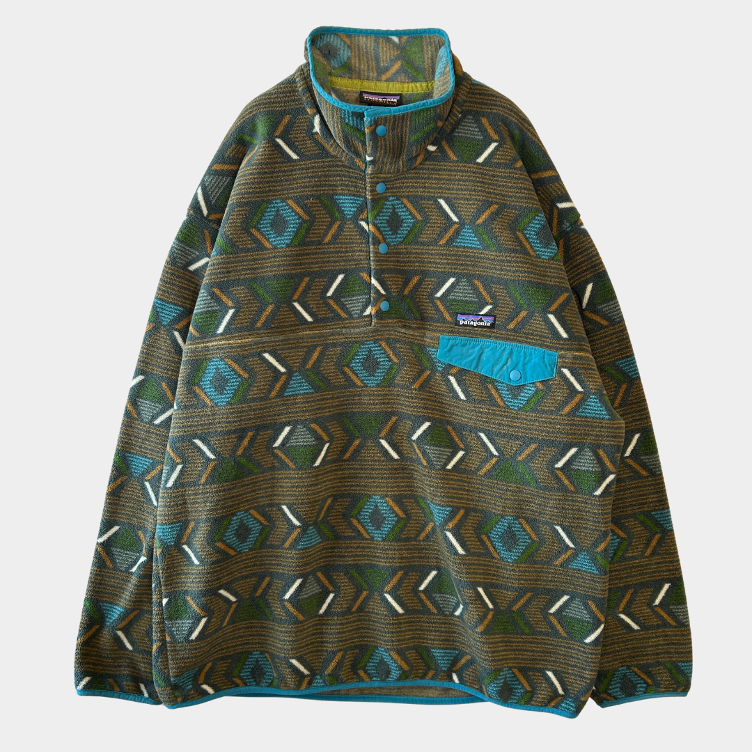 Patagonia パタゴニア スナップT フリースプルオーバー 総柄 FA17(L)/A9014O-SO