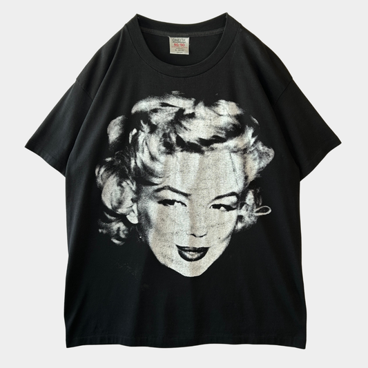 80's Marilyn Monroe マリリン・モンロー フォトTシャツ 黒(XL)/C0296T-SO