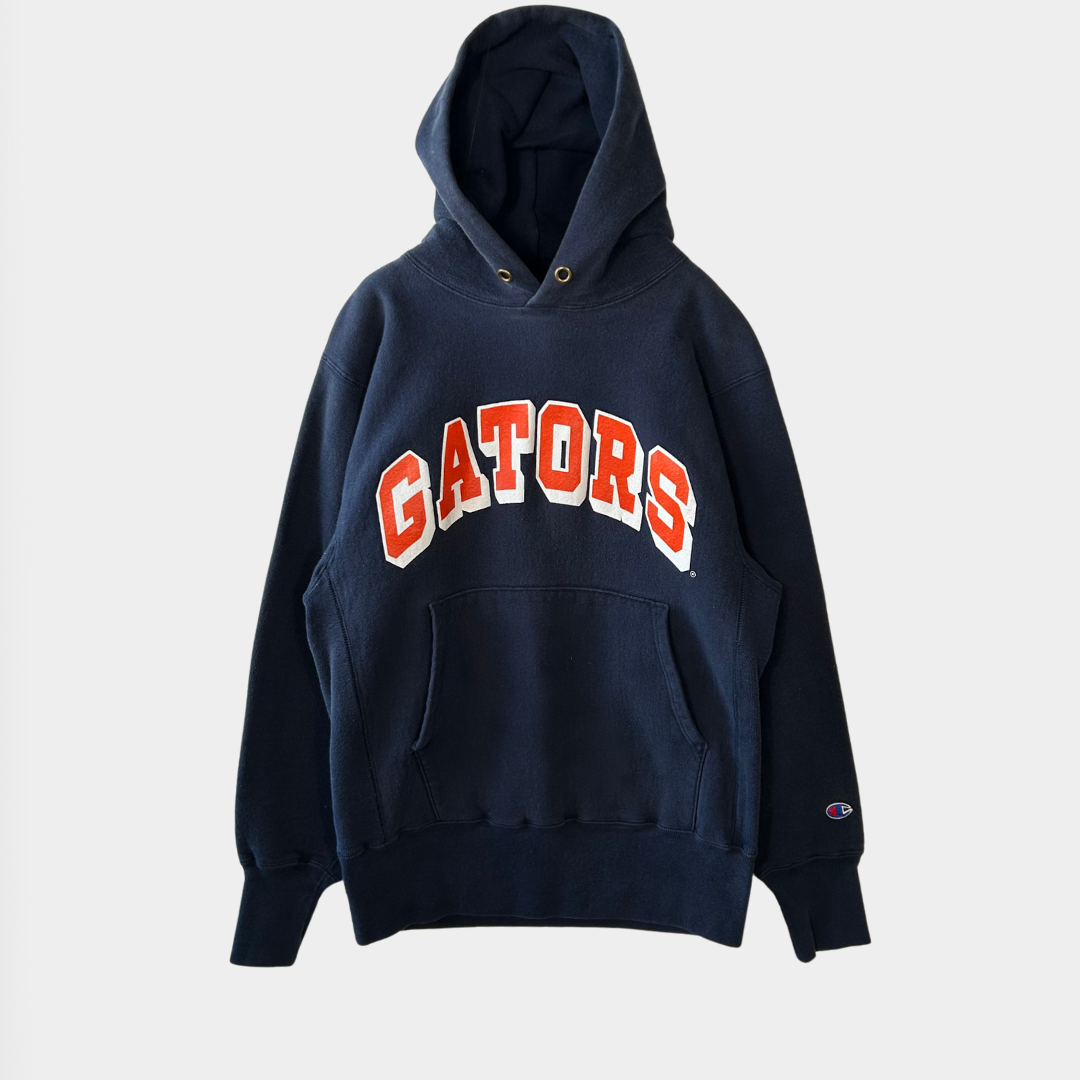 90's Champion ReverseWeave リバースウィーブ フーディ GATORS  プリント ネイビー (M)/A1439R-SO