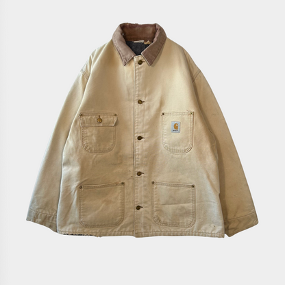 ９０’s Carhartt カーハート チョアコート フェード ベージュ(サイズ不明)/A1249O-SO