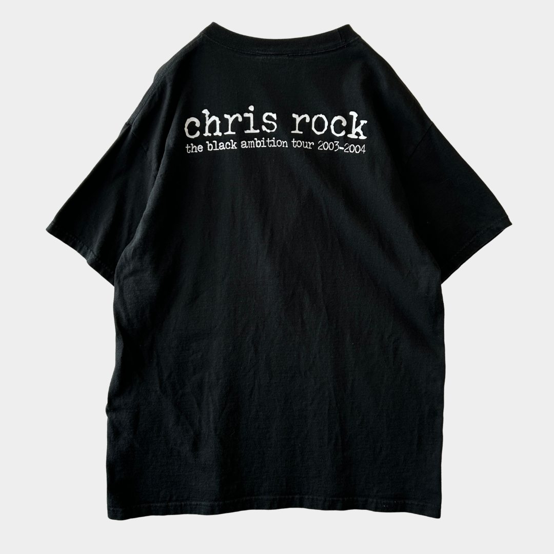 00's Chris Rock クリス・ロック "the black ambition" コメディーツアーTシャツ ブラック(L)/C1111T-SO