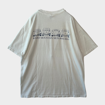 90's Hanes フォルクスワーゲン ビートル ROCKY MOUNTAIN MOTORWORKS T-shirt 白 (XL)/A6420T-SO