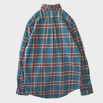 00's Ralph Lauren ラルフローレン チェックシャツ 青赤白 (L)/A7787S-SO