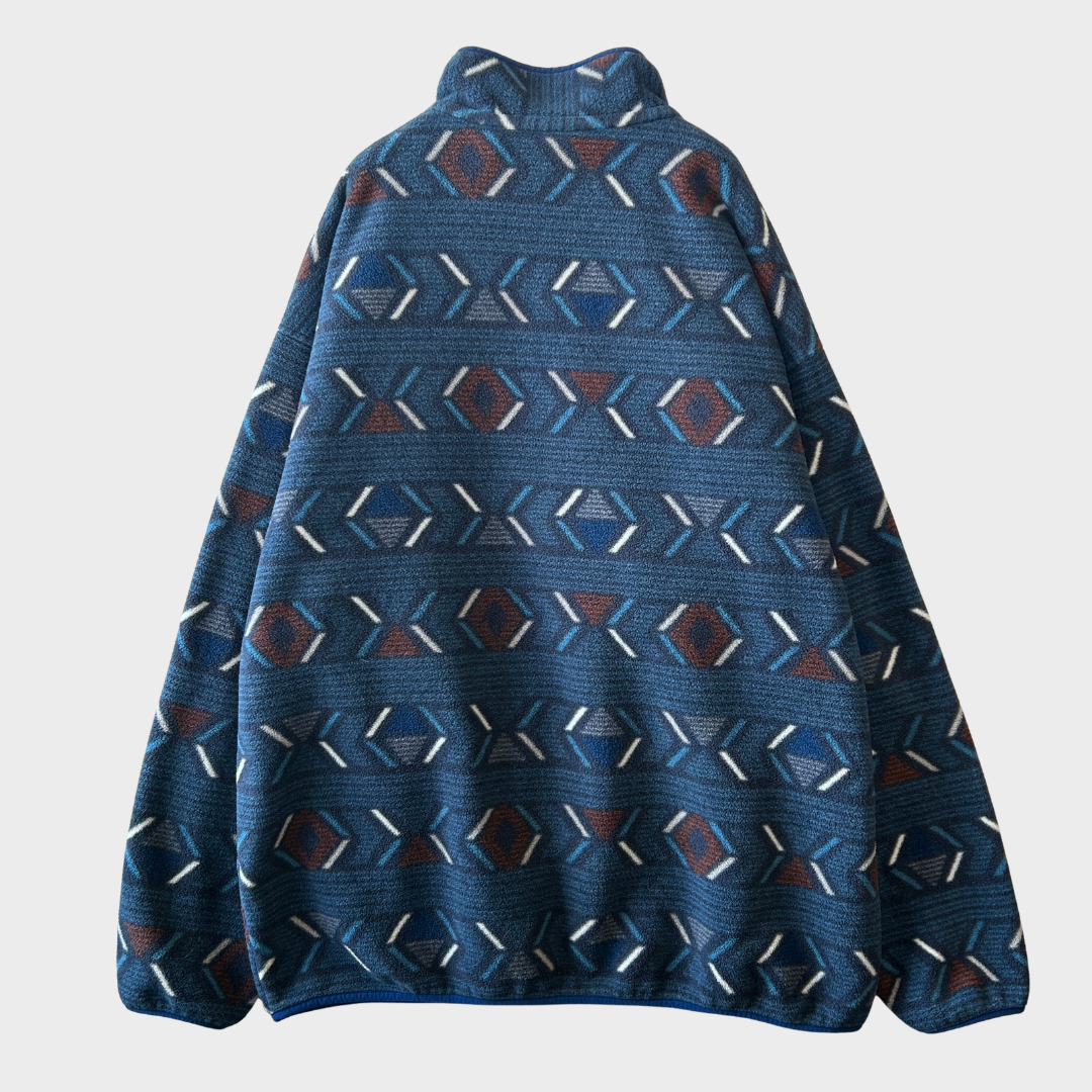 FA17 Patagonia パタゴニア スナップT シンチラ フリース  総柄 ネイビー (XL) /C0225F-SO