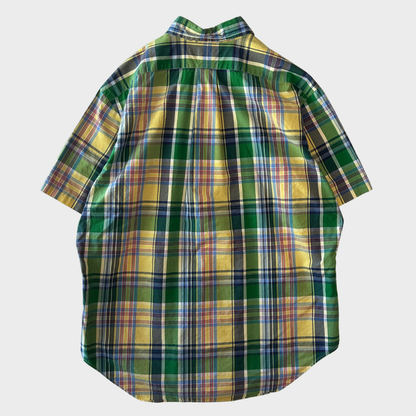 90-00's Polo by Ralph Lauren ラルフローレン CLASSIC FIT  ボタンダウン マドラスチェック柄 半袖シャツ(L)/B2490SH-S