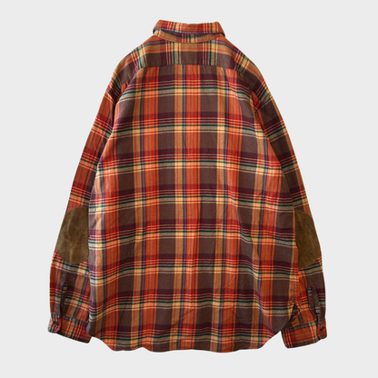 00's Polo ラルフローレン "STANFIELD"ライトネルシャツ エルボーパッチ(XL))A7689SH-SO