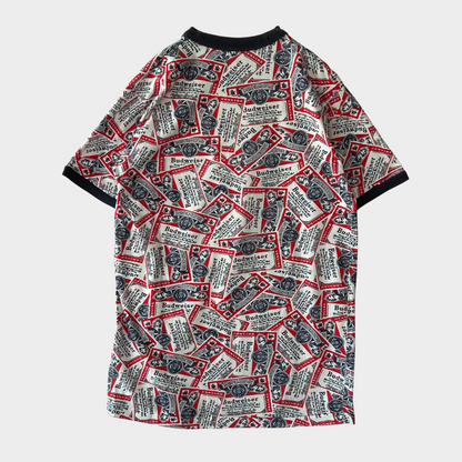 80's Sportswear Budweiser アルコール リンガーTシャツ 白赤青 (L)/A4051T-SO