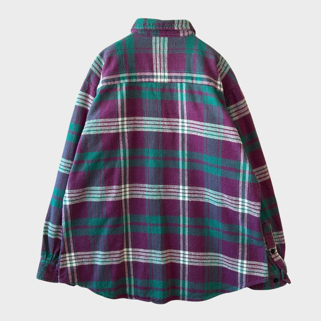 00's RUGGED TRAIL チェック フランネルシャツ パープルグリーン (L) /A8873SH-SO