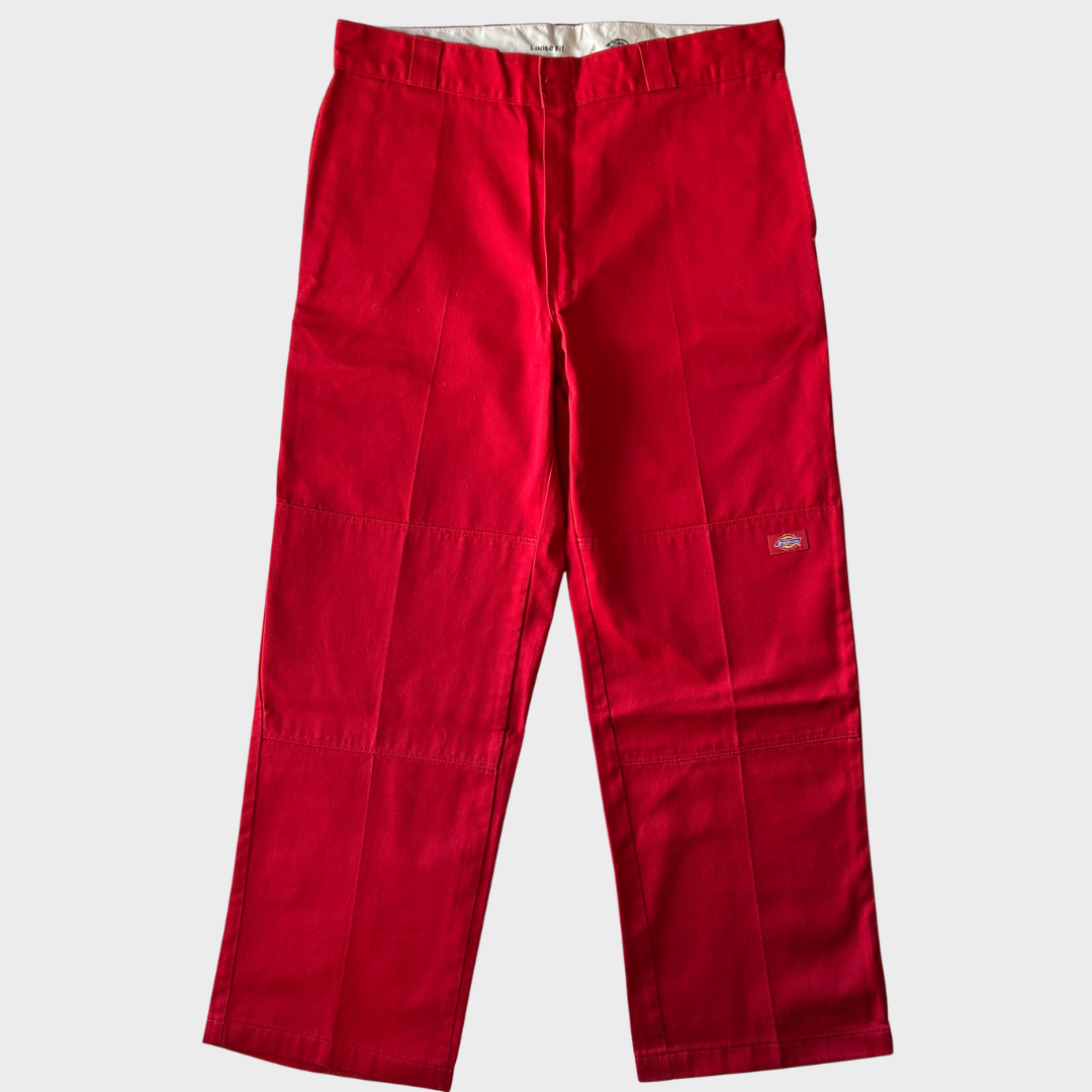00's Dickies ディッキーズ ダブルニー ワークパンツ レッド (36×32)/B1053P-SO